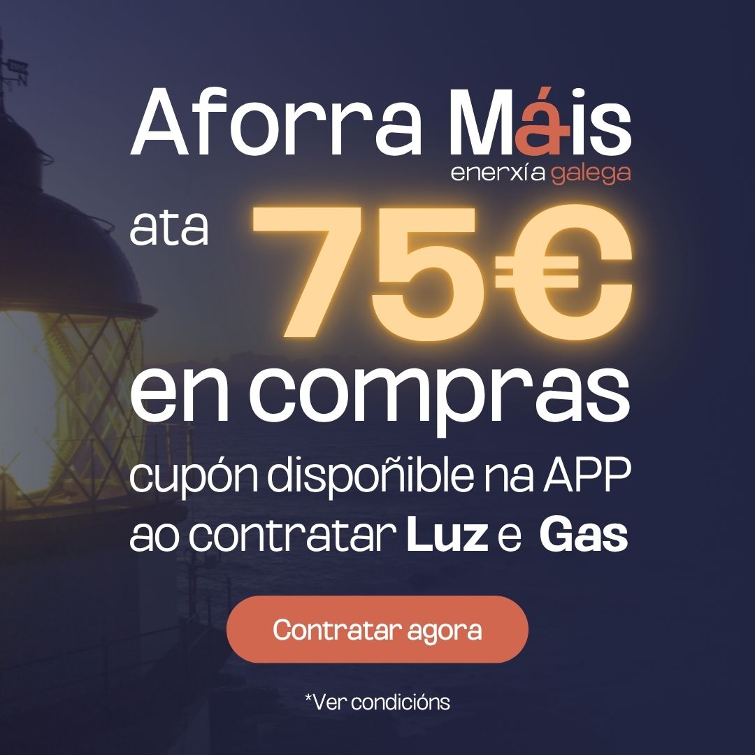 Ata 75€ de desconto na túa factura da luz con Máis Enerxía Galega